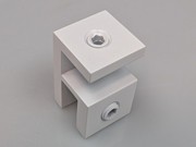 Shower Top Header Clip - Square - 10mm to 10mm Glass - Matt White
